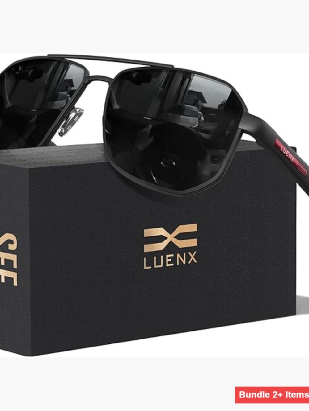 Men's Square Polarized Sunglasses with UV400 Protection, Matte Finish